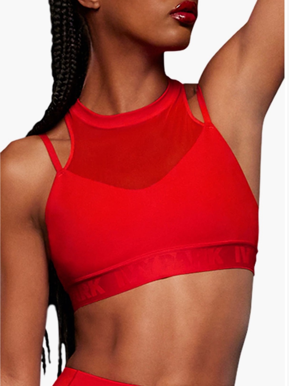 IVY PARK Adidas Red Mesh High-Neck Sports Bra